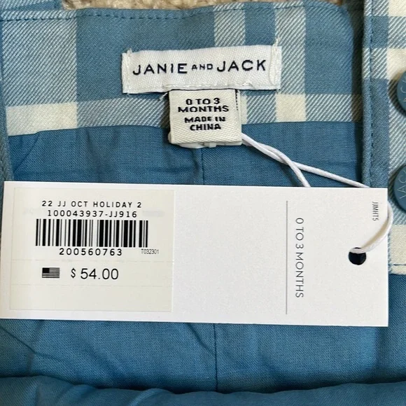 Janie & Jack - Blue & White Romper 0-3mo - Picture 6 of 6